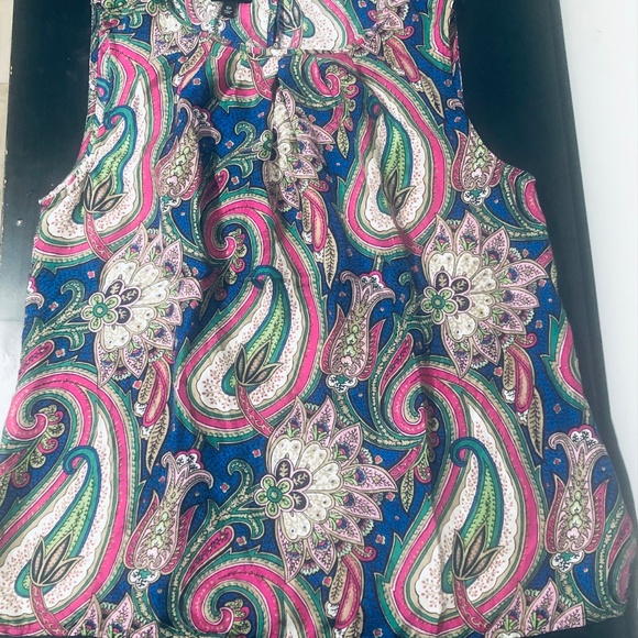 Talbots Paisley Sleveless Silk top - Picture 7 of 8